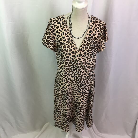 Arizona Jean Co Leopard Dress Brown Medium - Picture 1 of 14